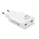 Charger GaN 2x USB-C Quick Charge 3.0 45W PD white
