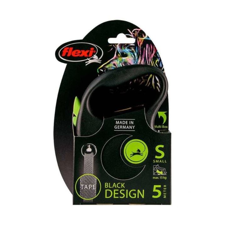 FLEXI Black Design S - retractable leash - 5 m