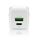 Charger 1 x USB 1 x USB-C Quick Charge 3.0 20W white