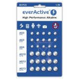 Mini alkaline battery Set everActive 10 x G3 / LR41 5 x G4 / LR626 5 x G10 / LR1130 10 x G13 / LR1154