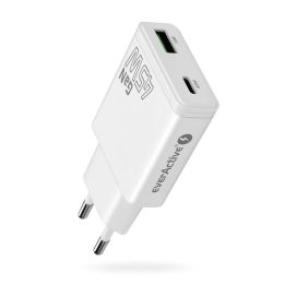 Charger GaN 1x USB-C 1x USB Quick Charge 3.0 45W PD white