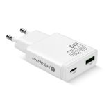 Charger GaN 1x USB-C 1x USB Quick Charge 3.0 45W PD white