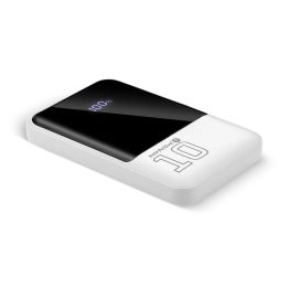 Powerbank 10 000mAh 2x USB 1x USB-C 22 5W QC4+ LCD screen white