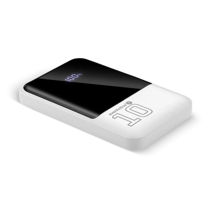 Powerbank 10 000mAh 2x USB 1x USB-C 22 5W QC4+ LCD screen white