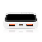 Powerbank 10 000mAh 2x USB 1x USB-C 22 5W QC4+ LCD screen white