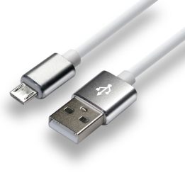everActive cable USB 1m - White silicone quick charge 2 4A - CBS-1MW