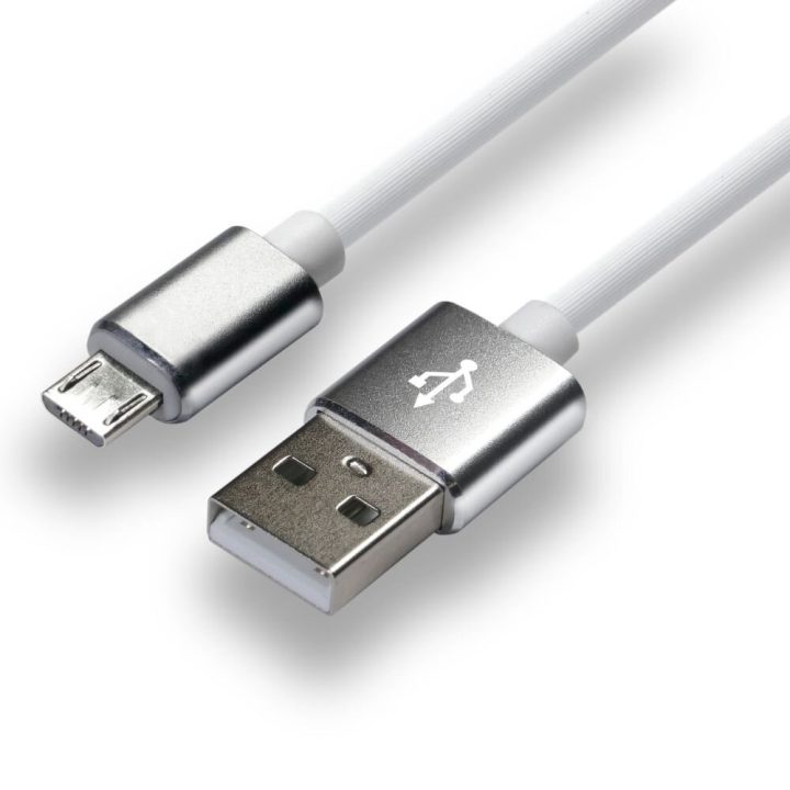 everActive cable USB 1m - White silicone quick charge 2 4A - CBS-1MW