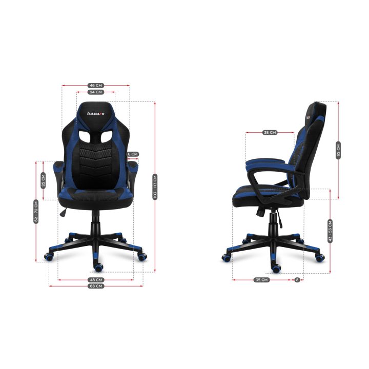 Huzaro FORCE 2.5 BLUE MESH Gaming armchair Mesh seat Black Blue