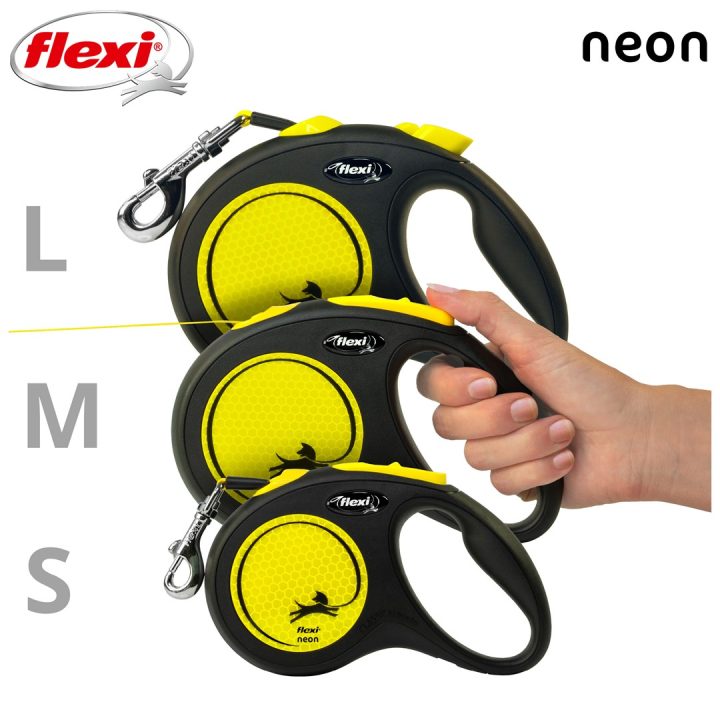 Flexi New NEON 5 m Black Yellow Dog Retractable lead