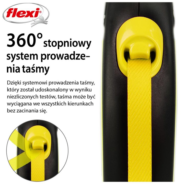 Flexi New NEON 5 m Black Yellow Dog Retractable lead