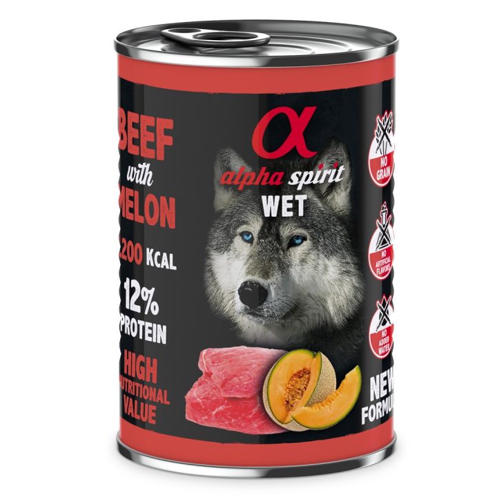 ALPHA SPIRIT WET Ternera con melón - wet dog food - 400 g