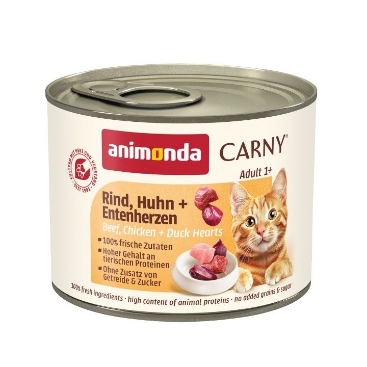ANIMONDA Carny Adult Beef chicken and duck hearts - wet cat food - 200g
