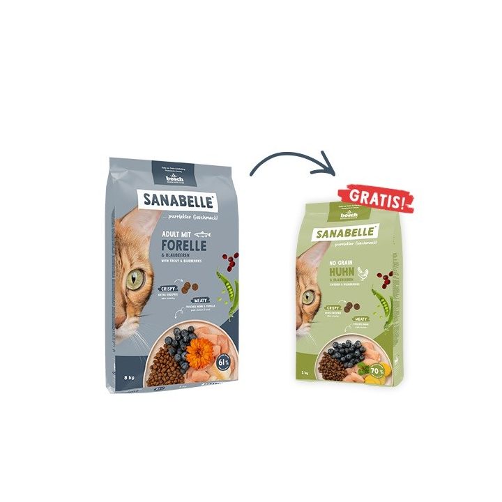 BOSCH Sanabelle Adult Trout & Blueberries - dry cat food - 2kg