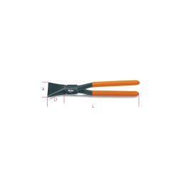 Beta 1077 280 Pinza a becchi larghi diritti per lattonieri manici ricoperti in PVC 010770026