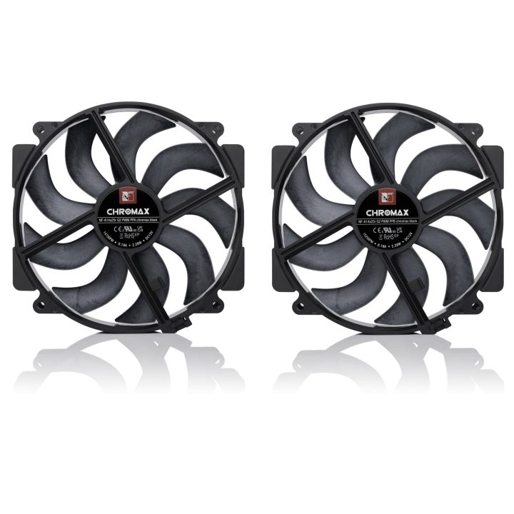 NF-A14x25r G2 PWM Sx2-PP chromax.black - dual fan set black