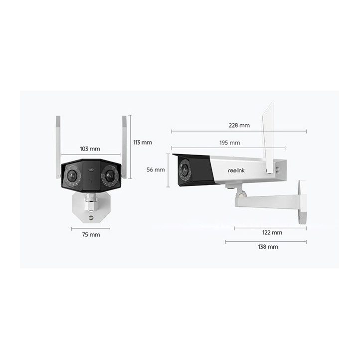 Reolink Duo Series W730 - 4K Outdoor Wi-Fi Camera Dual-Lens 180° Panoramic View Person/Vehicle/Animal Detection