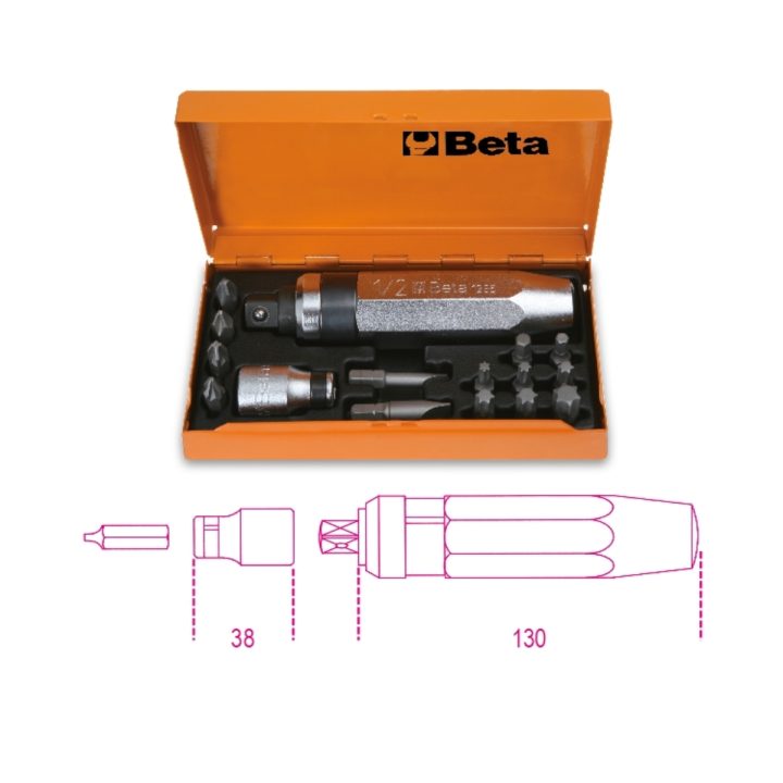 Beta 1295/C14 Giravite a percussione con 14 inserti e bussola portainserti 012950108