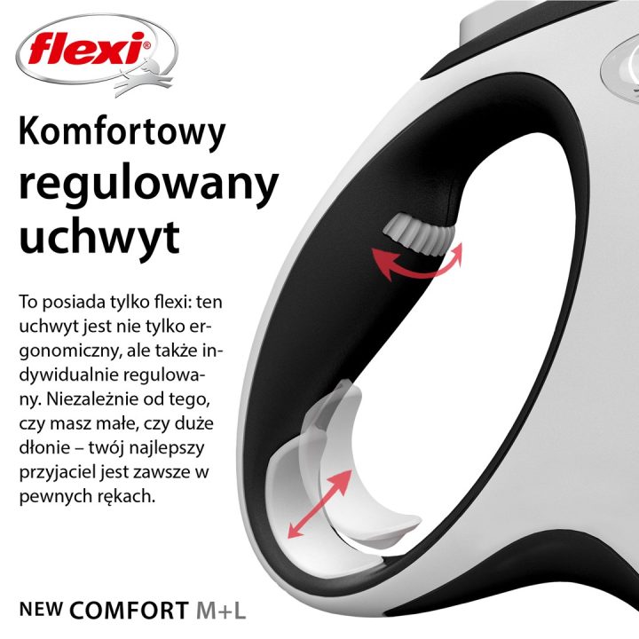 Flexi New COMFORT 8 m Black Grey Dog Retractable lead