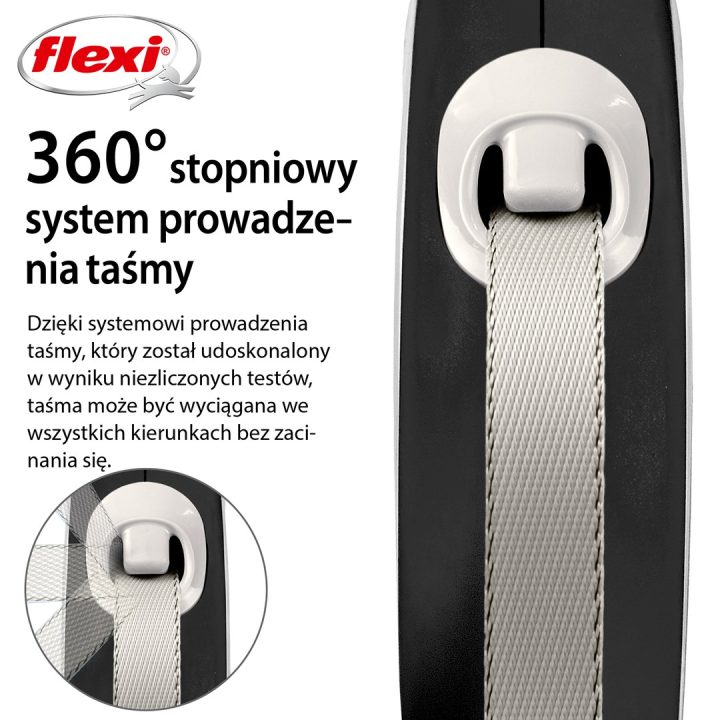 Flexi New COMFORT 8 m Black Grey Dog Retractable lead