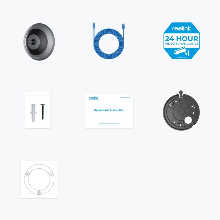 Reolink Fisheye Series P520 - 6MP Indoor Fisheye PoE Camera 360° View Multiple Display Modes Person Detection