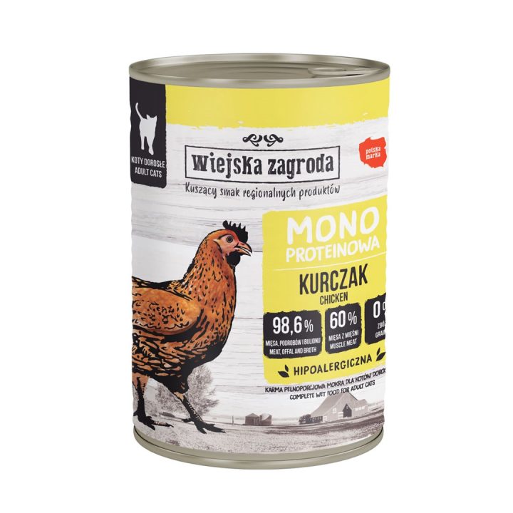 WIEJSKA ZAGRODA Chicken Mono - wet cat food - 400g