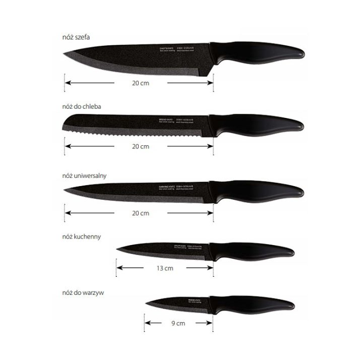 Smile SNS-6 6-piece block knife set black