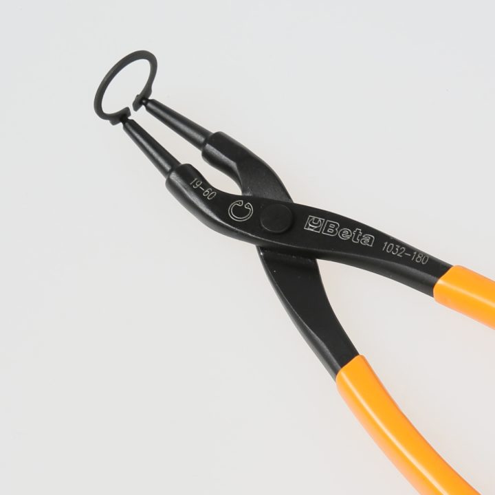 Beta 1032 180 Pinza a becchi diritti per anelli elastici di sicurezza, per fori manici ricoperti in PVC 010320017