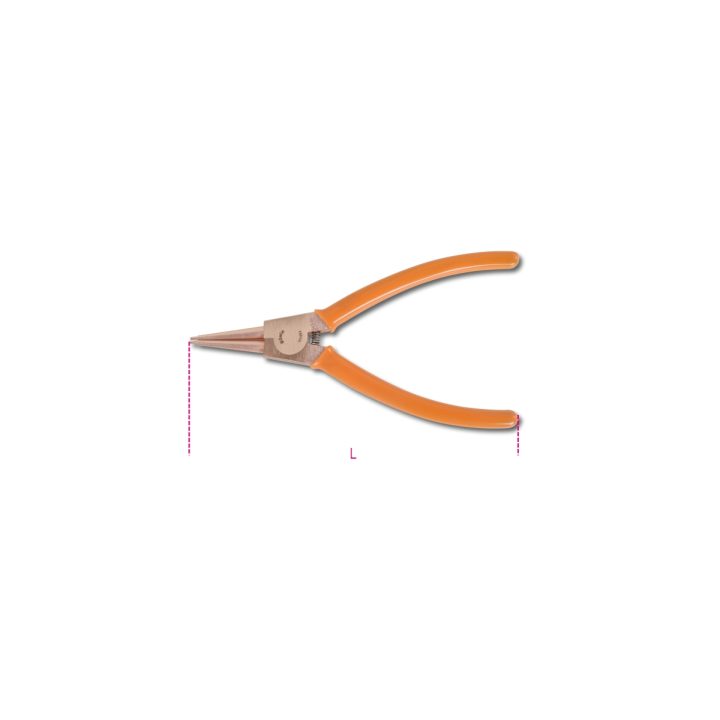 Beta 1036BA 200 Pinze a becchi diritti antiscintilla per anelli elastici di sicurezza, per alberi manici ricoperti in PVC 010360