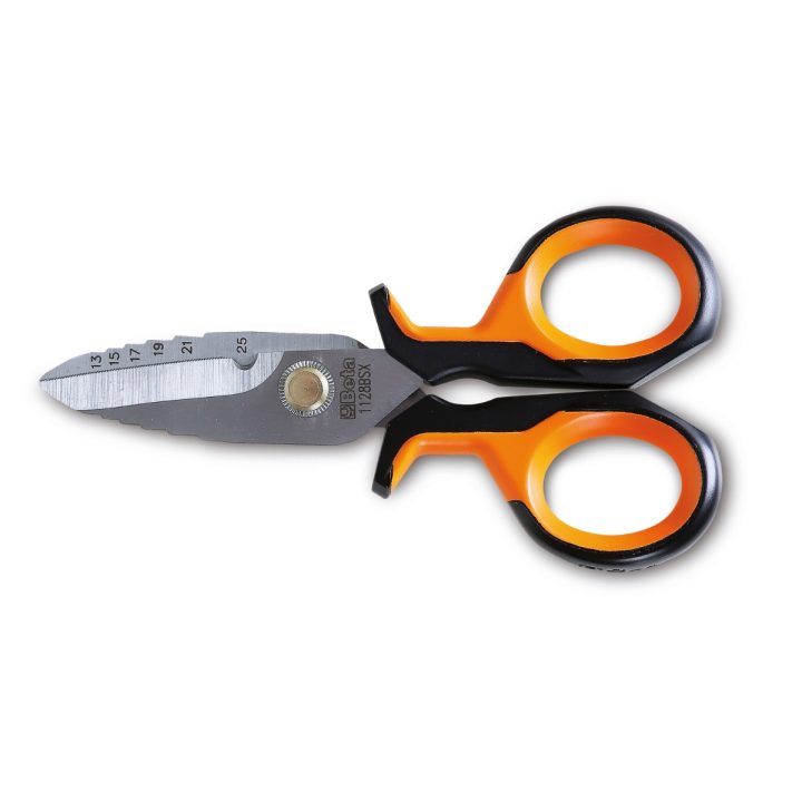 Beta 1128BSX Forbici per elettricisti in acciaio inox con profili a fresa graduata 011280061
