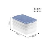 ROTHO Rondo Horizon blue - food storage container - 2 x 0 75l 1 x 1 35l