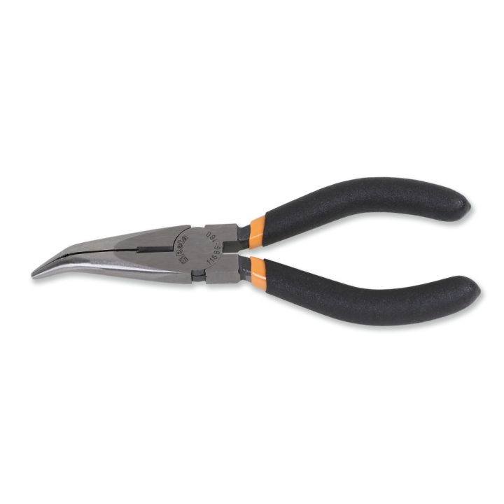Beta 1168G 200 Pinze a becchi mezzotondi lunghissimi piegati zigrinati manici ricoperti con 2 strati di PVC antiscivolo finitura