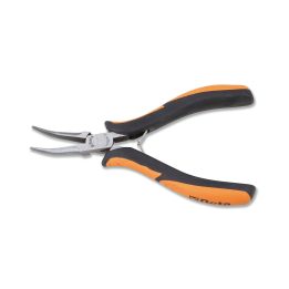 Beta 1178BM/P Pinza per elettronica a becchi mezzotondi lunghi lisci rastremati piegati impugnatura bimateriale 011780102