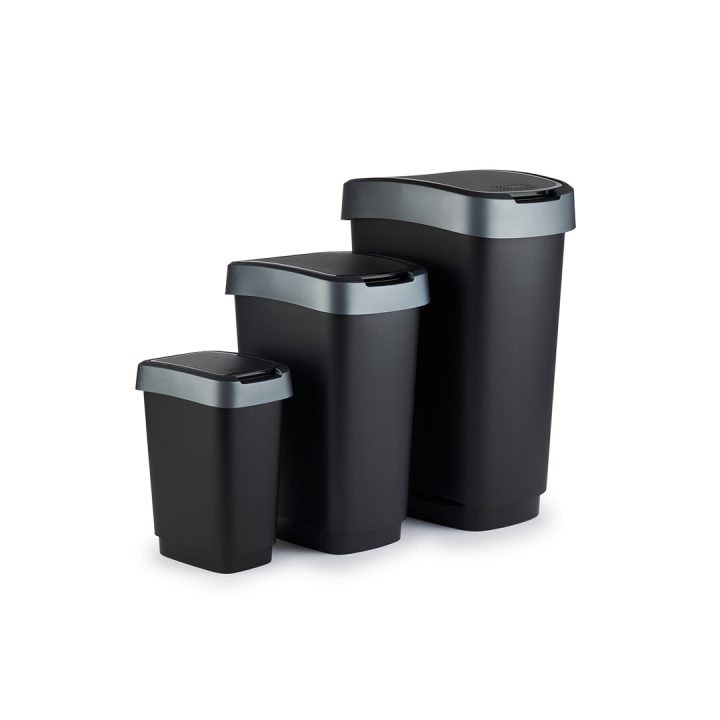 ROTHO Twist Silver - trash bin – 50l