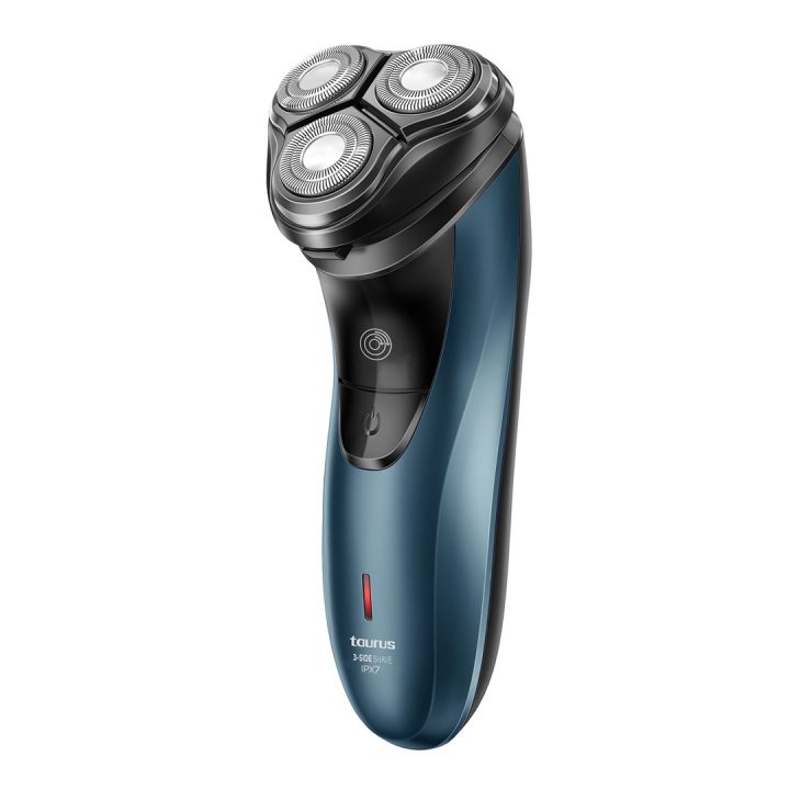 Taurus 3 Side Shave IPX7 Rotation shaver Trimmer Black Blue
