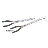 Beta 1009L/DP-S2 Serie di 2 pinze a becchi mezzotondi lunghissimi zigrinati con doppio snodo 010090060