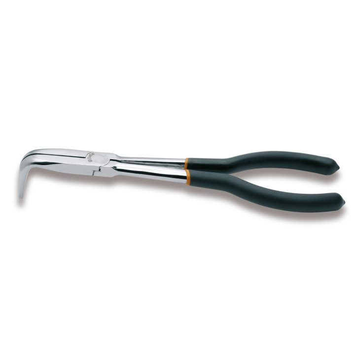 Beta 1009L/C Pinza a becchi mezzotondi lunghissimi zigrinati piegati a 90° per impieghi speciali manici ricoperti con 2 strati d