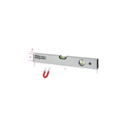 Beta 1696B 300 Livelle con base magnetica in alluminio profilato anodizzato con due fiale infrangibili 016960203