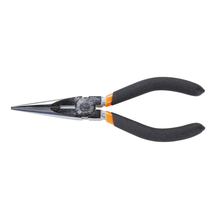 Beta 1166G 200 Pinze a becchi mezzotondi lunghissimi diritti zigrinati manici ricoperti con 2 strati di PVC antiscivolo finitura