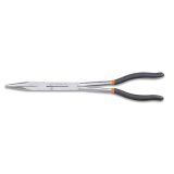 Beta 1009L/D Pinza a becchi mezzotondi lunghissimi diritti zigrinati, con doppio snodo manici ricoperti con 2 strati di PVC anti