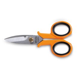 Beta 1128BMX Forbici per elettricisti lame diritte in acciaio inossidabile con microdentatura 011280051