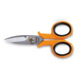 Beta 1128BMX Forbici per elettricisti lame diritte in acciaio inossidabile con microdentatura 011280051
