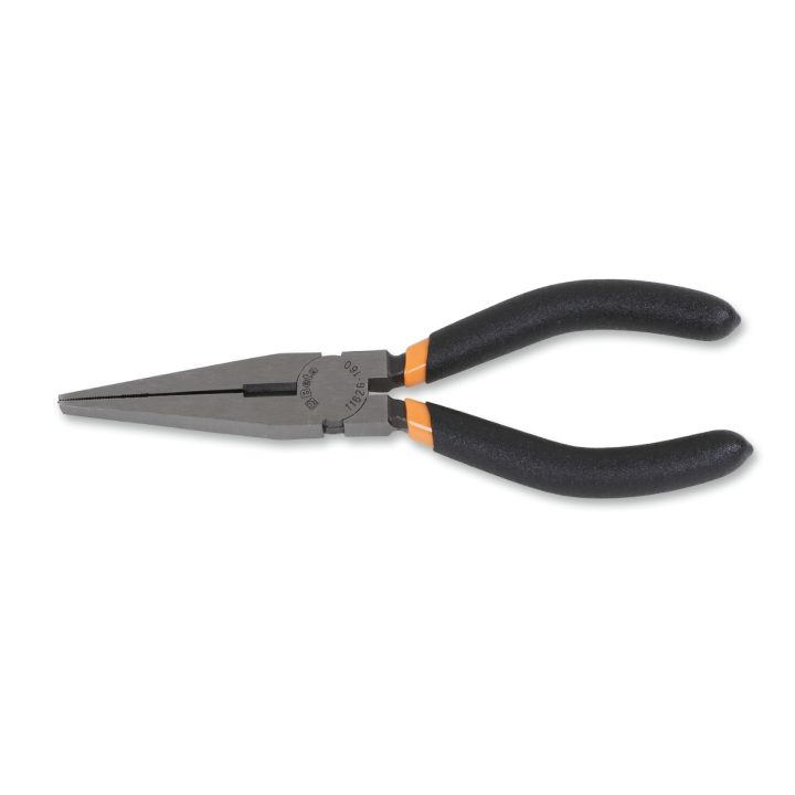 Beta 1162G 160 Pinze a becchi piatti lunghissimi diritti zigrinati manici ricoperti con 2 strati di PVC antiscivolo finitura ind