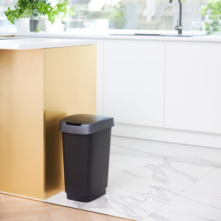 ROTHO Twist Silver - trash bin – 25l
