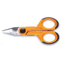 Beta 1128FX Forbici per elettricisti lame dritte in acciaio inossidabile con microdentatura, gola tranciacavo e crimpatore per t