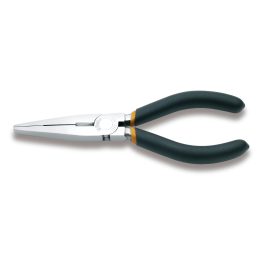 Beta 1162 160 Pinze a becchi piatti lunghissimi diritti zigrinati, cromate, manici ricoperti con 2 strati di PVC antiscivolo 011