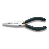 Beta 1162 160 Pinze a becchi piatti lunghissimi diritti zigrinati, cromate, manici ricoperti con 2 strati di PVC antiscivolo 011