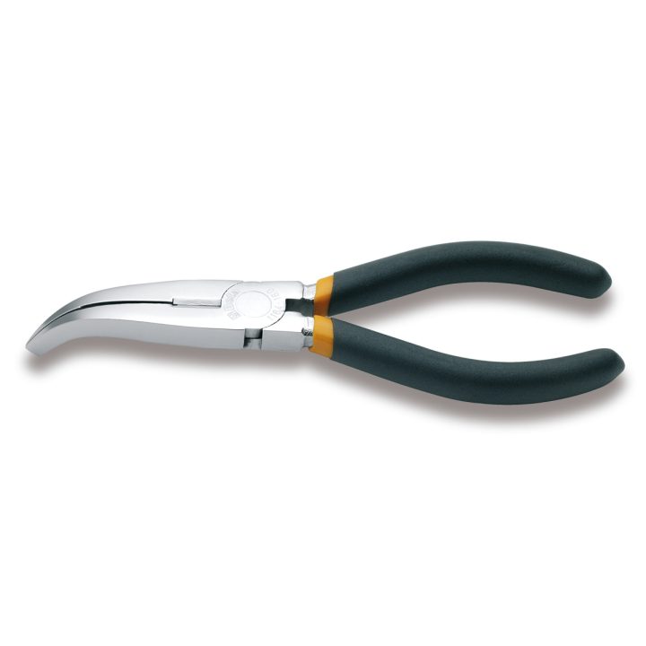 Beta 1164 200 Pinze a becchi piatti lunghissimi piegati zigrinati manici ricoperti con 2 strati di PVC antiscivolo 011640010