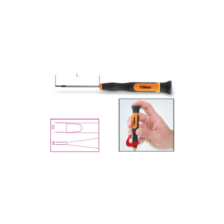 Beta 1257LP 1,5 Microgiravite per viti senza testa con intaglio 012570015
