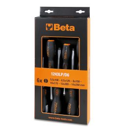 Beta 1243LP/D6 Serie di 6 giravite a battere per viti a testa con intaglio 012430016