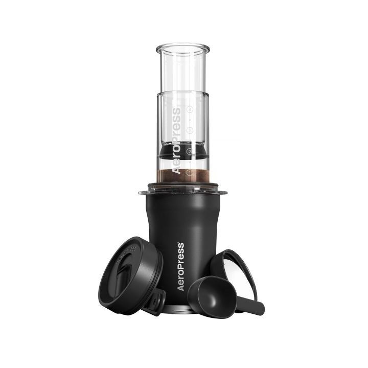 Go Plus coffee maker with black AeroPress thermal mug